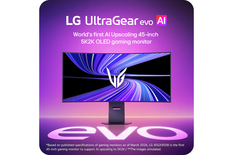 Màn hình gaming OLED 5K2K 45-inch UltraGear evo GX9 – màn hình 45 inch đầu tiên trên thế giới tích hợp công nghệ AI Upscaling