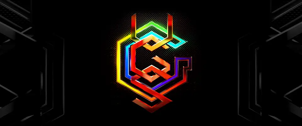 Logo VGS bảy màu nền đen