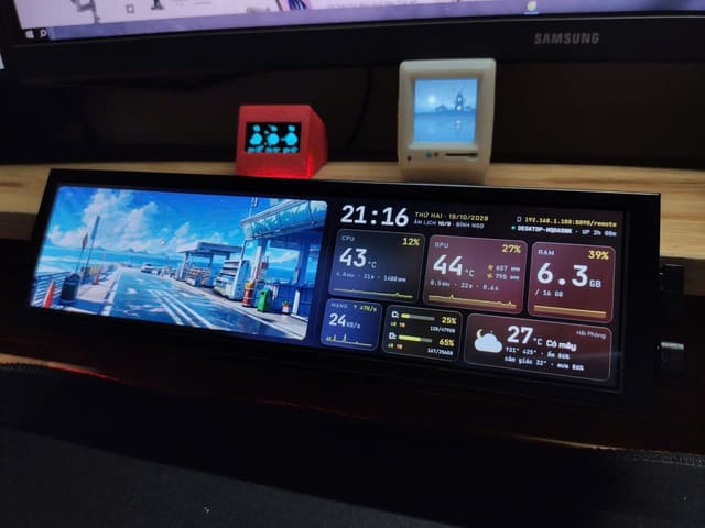 Màn noname mình khá ưng! Kết nối HDMI cho ae có chi phí thấp. Mình đã nhờ AI code cho cái hiện điều khiển nhạc và thông tin pc, có thể hiển thị ảnh nữa. Cần thì như 1 màn hình phụ. Mua hơn 500k ở lzd